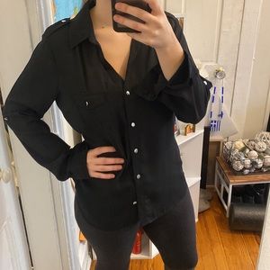 Black Button-down blouse